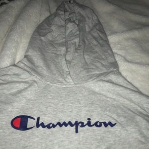grey champion hooded thin hoodie